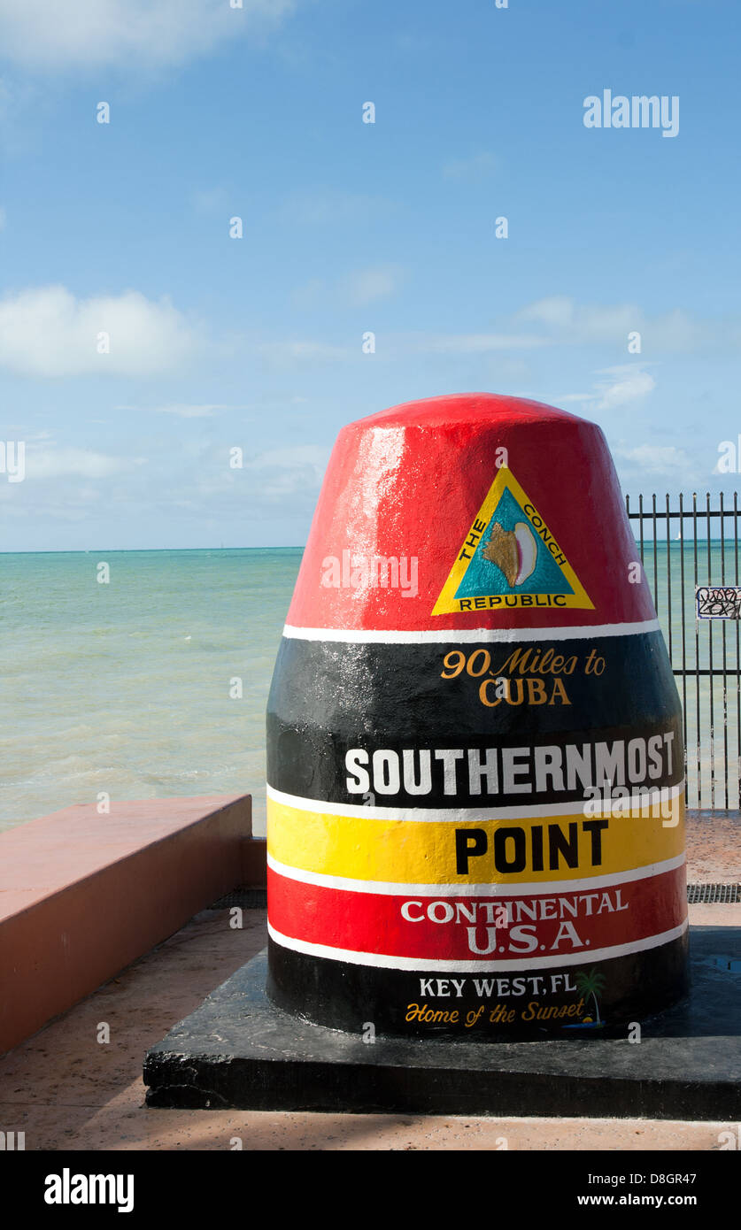 Southernmost Point of Continental USA Stock Photo
