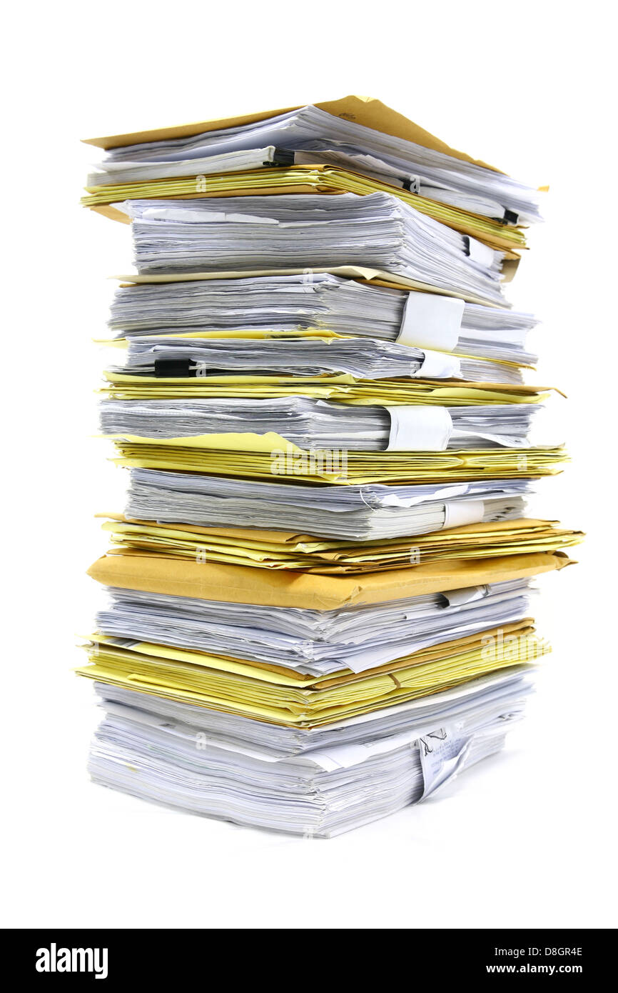 stack of papers isolated on white Stock Photo Alamy