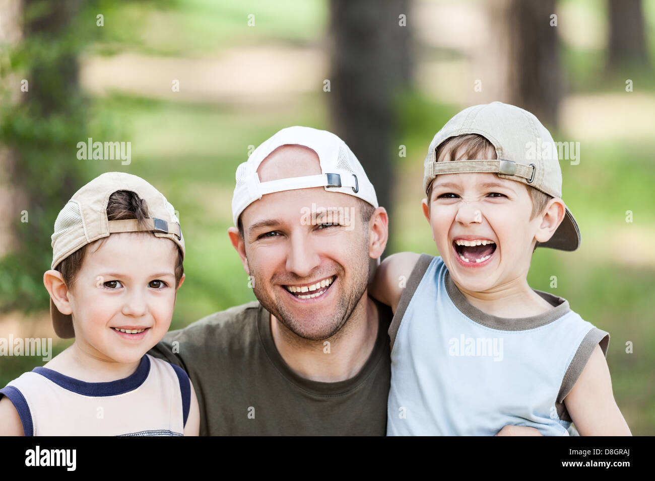 Father and sons Stock Photo
