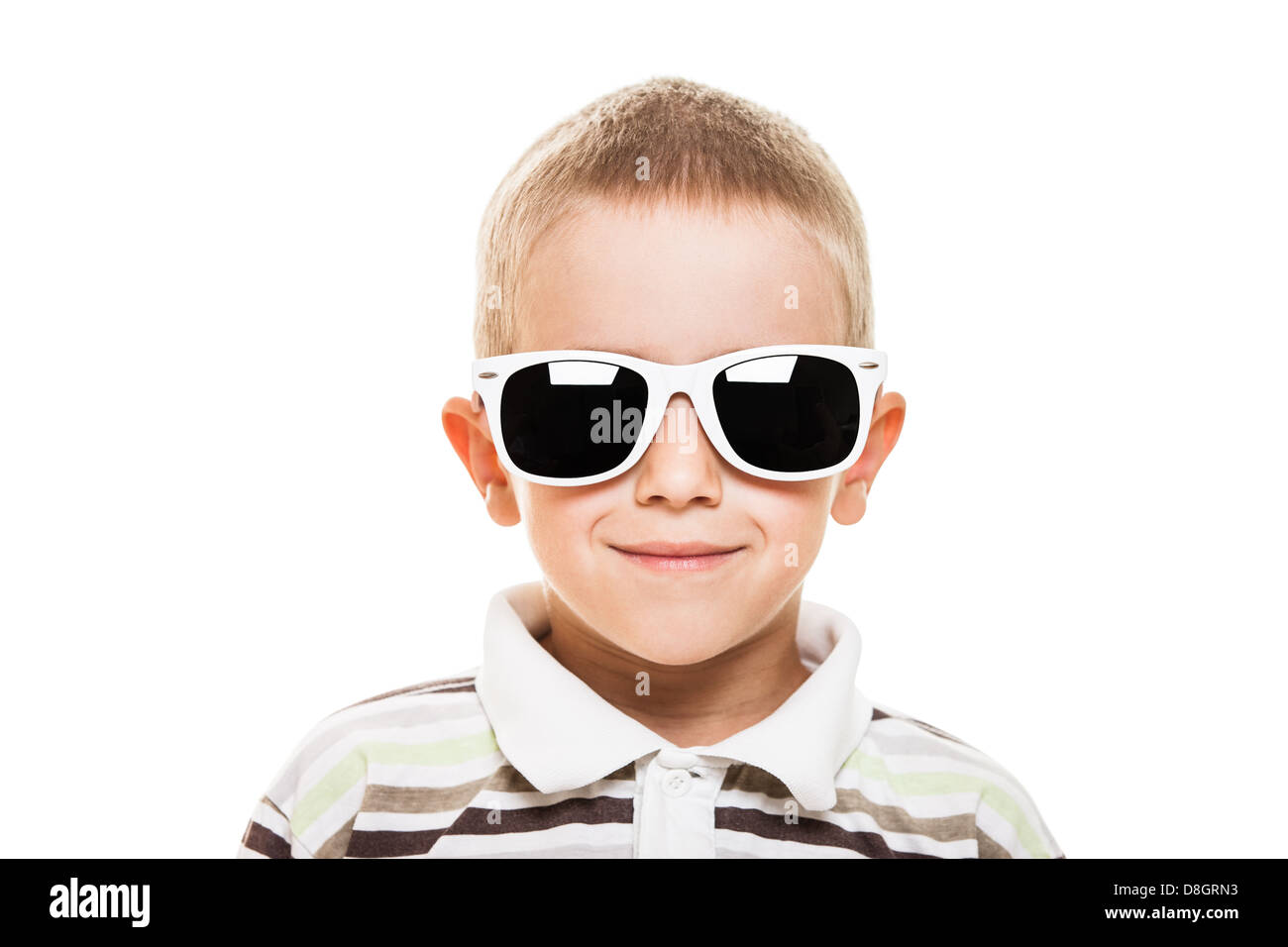 Smiling child boy in sunglasses Stock Photo Alamy