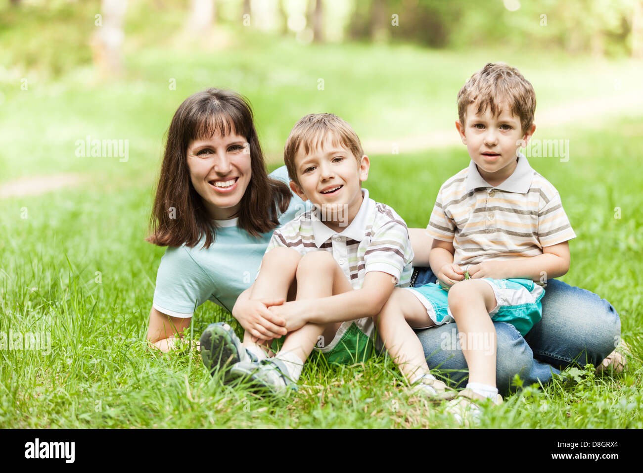 Mother and sons Stock Photo