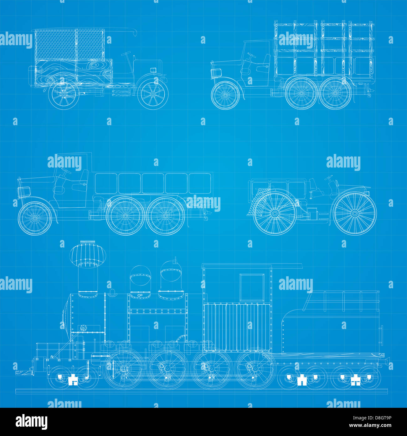 Steam engine blueprint hi-res stock photography and images - Alamy