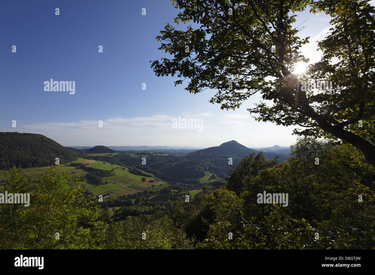 Germany, Baden-Württemberg, Swabian Alb (mountains); View from the 'cold box' (high level), look at the Stuifen, Deutschland, Stock Photo