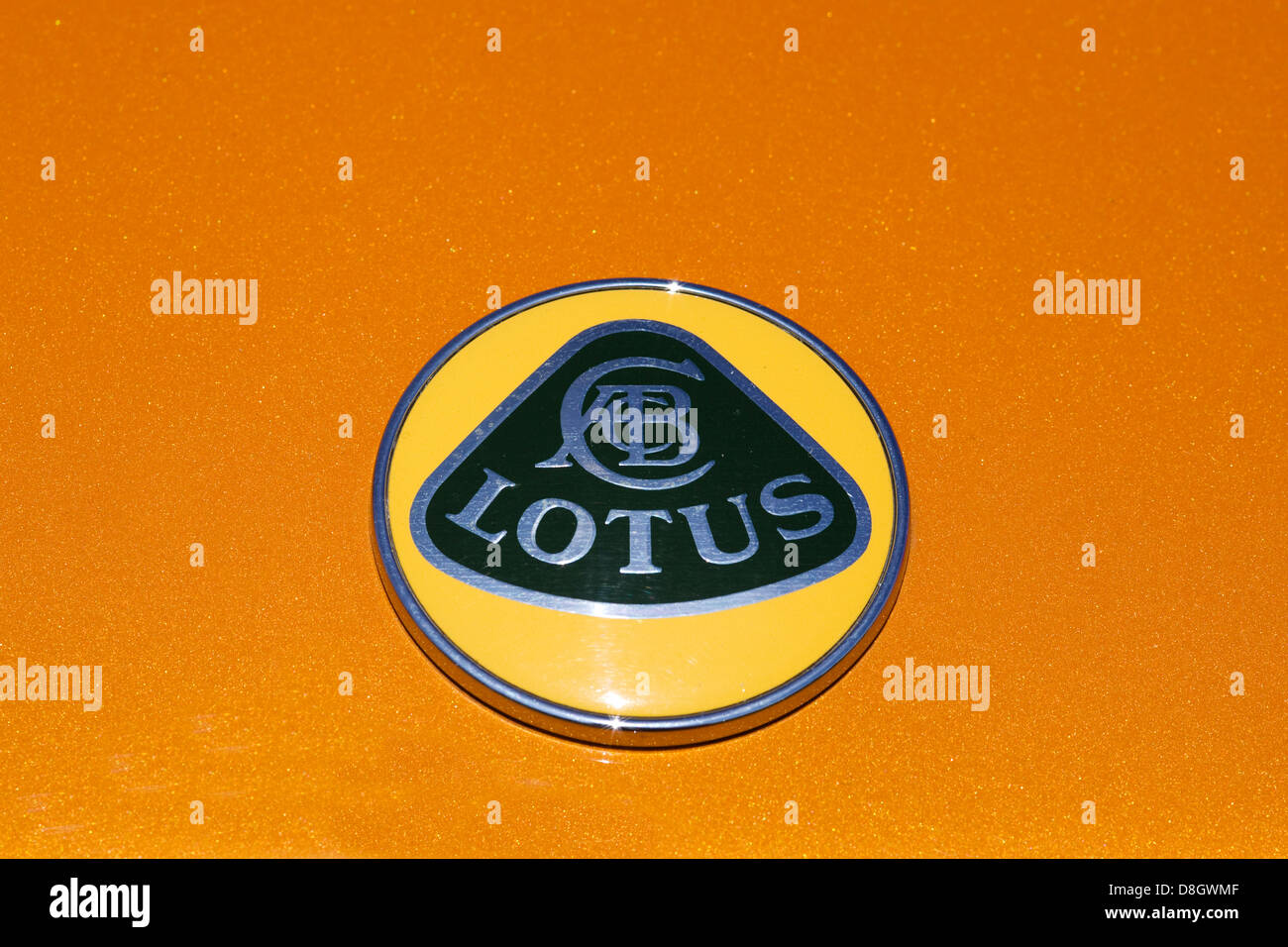 Badge on the front of a Lotus Stock Photo
