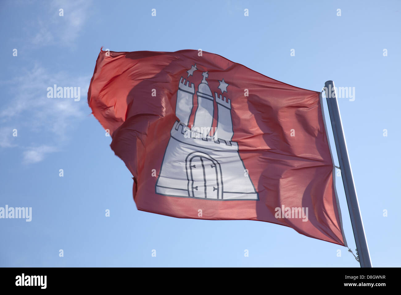 Flag of the City of Hamburg Stock Photo