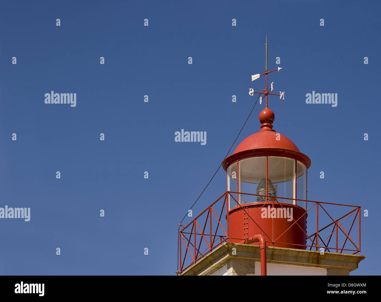 Lighthouse Cabo Carvoeiro, Algarve, Portugal Stock Photo