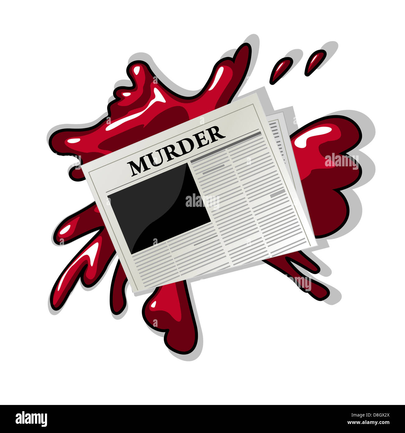 Newspaper murder icon Stock Photo - Alamy