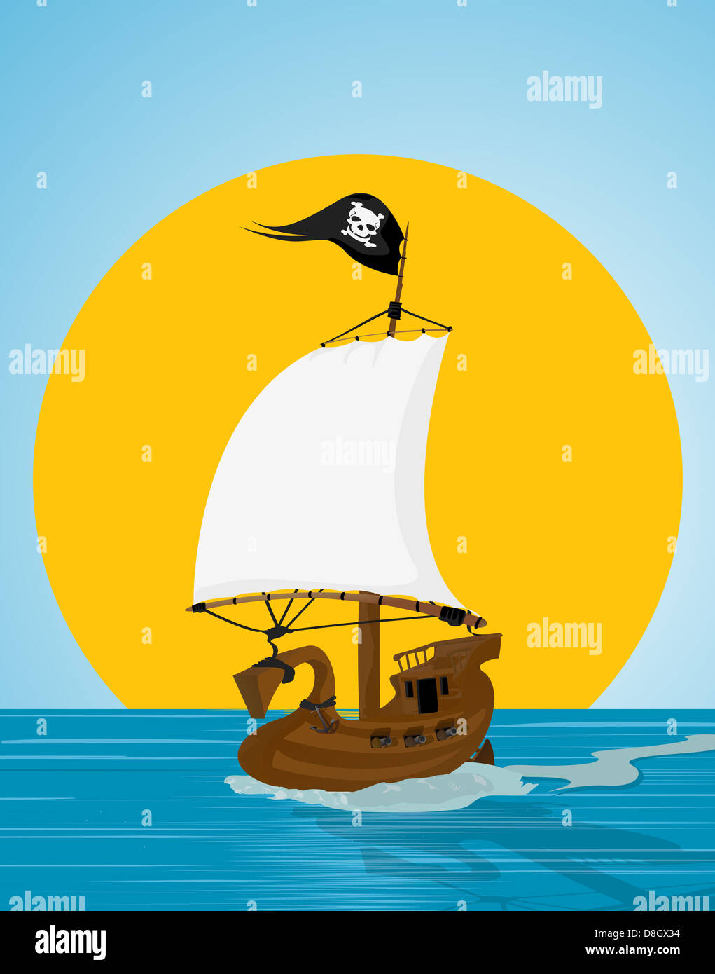 Pirate ship illustration Stock Photo