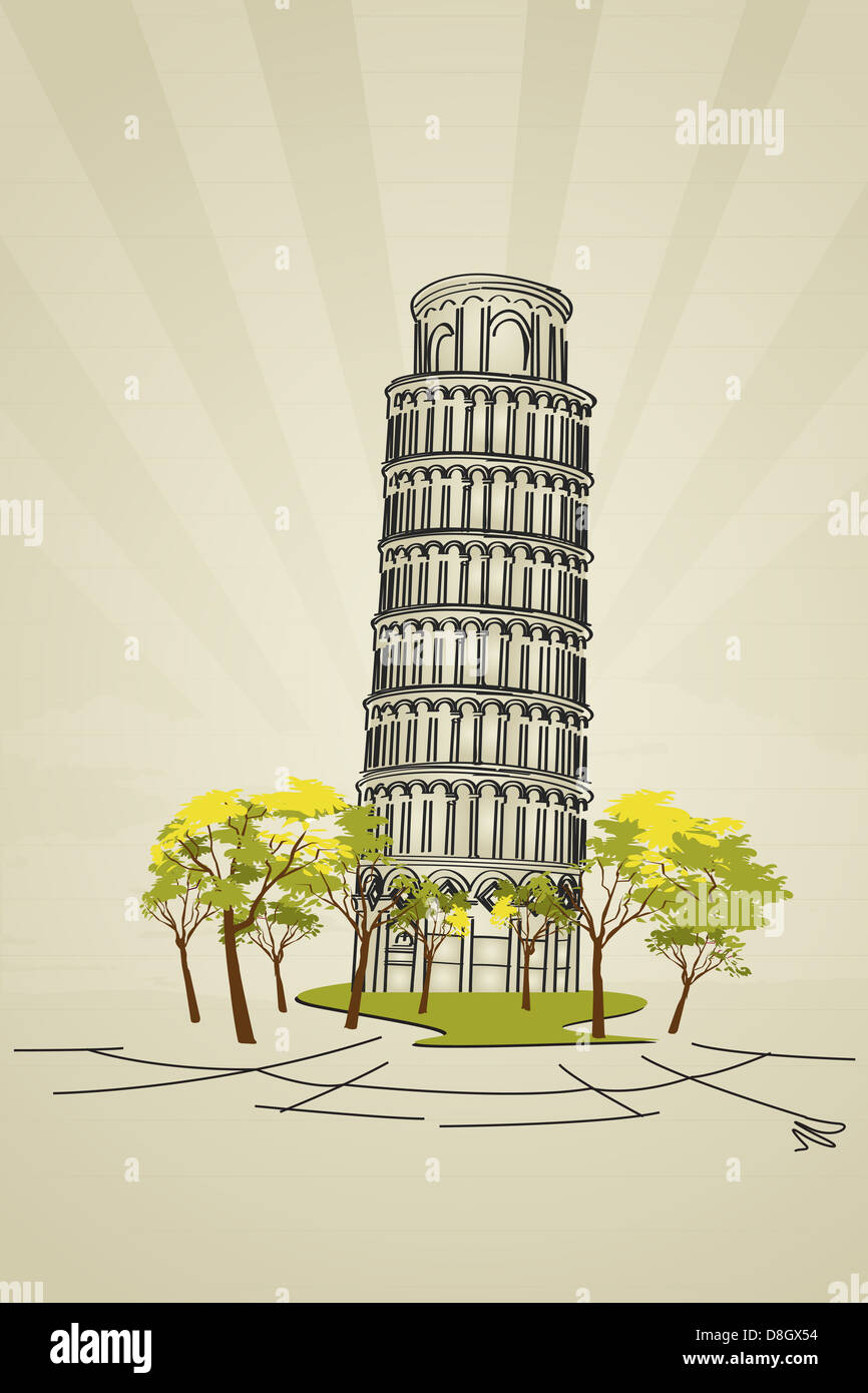 Pisa tower icon cartoon hi-res stock photography and images - Alamy