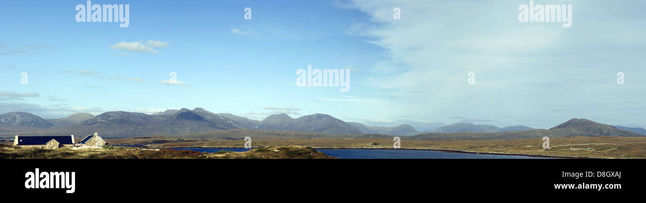 Scenic view on the 12 bens, Ireland Stock Photo