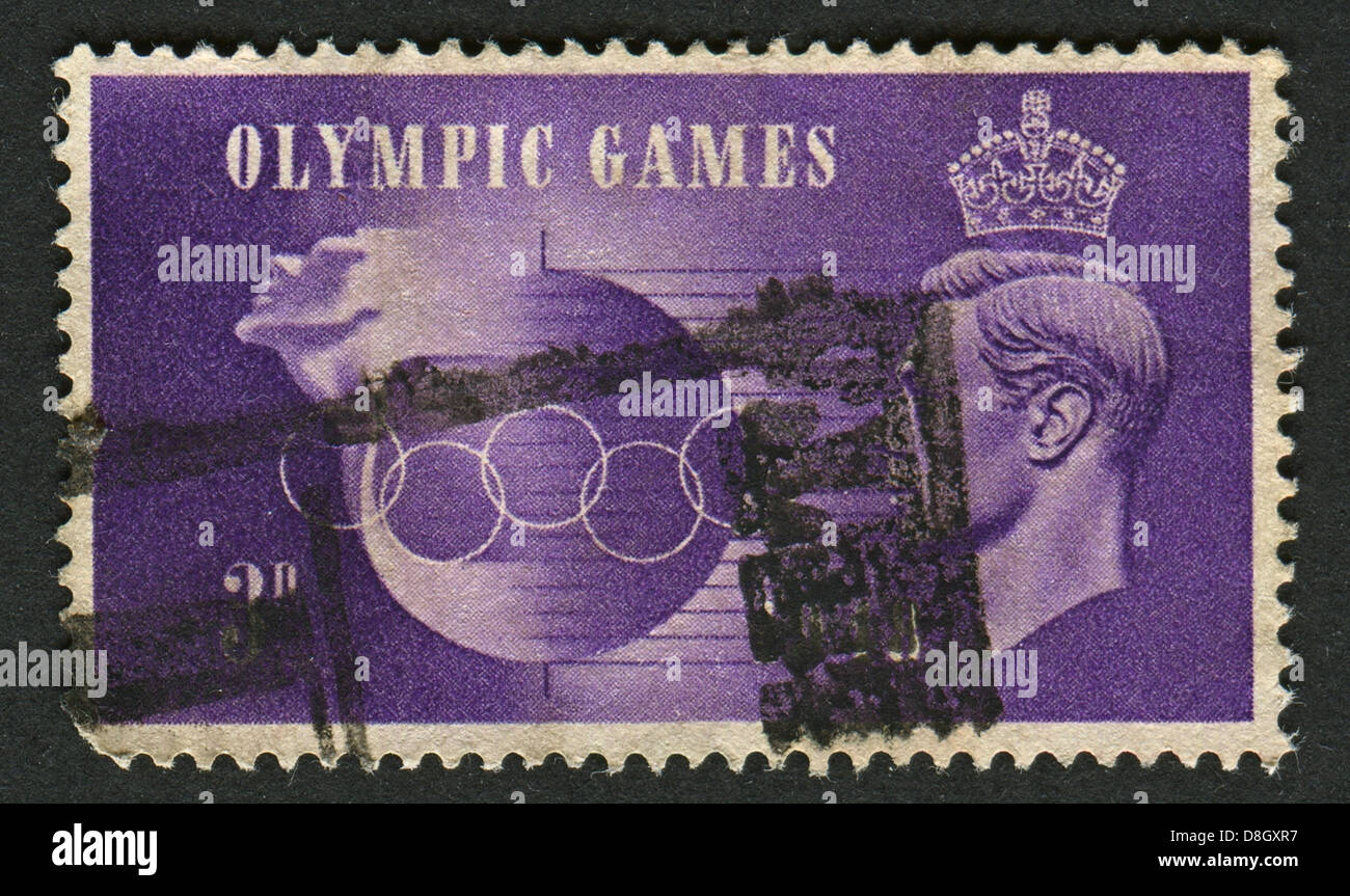 UK CIRCA 1948 A stamp printed in UK shows image of the Olympic Games