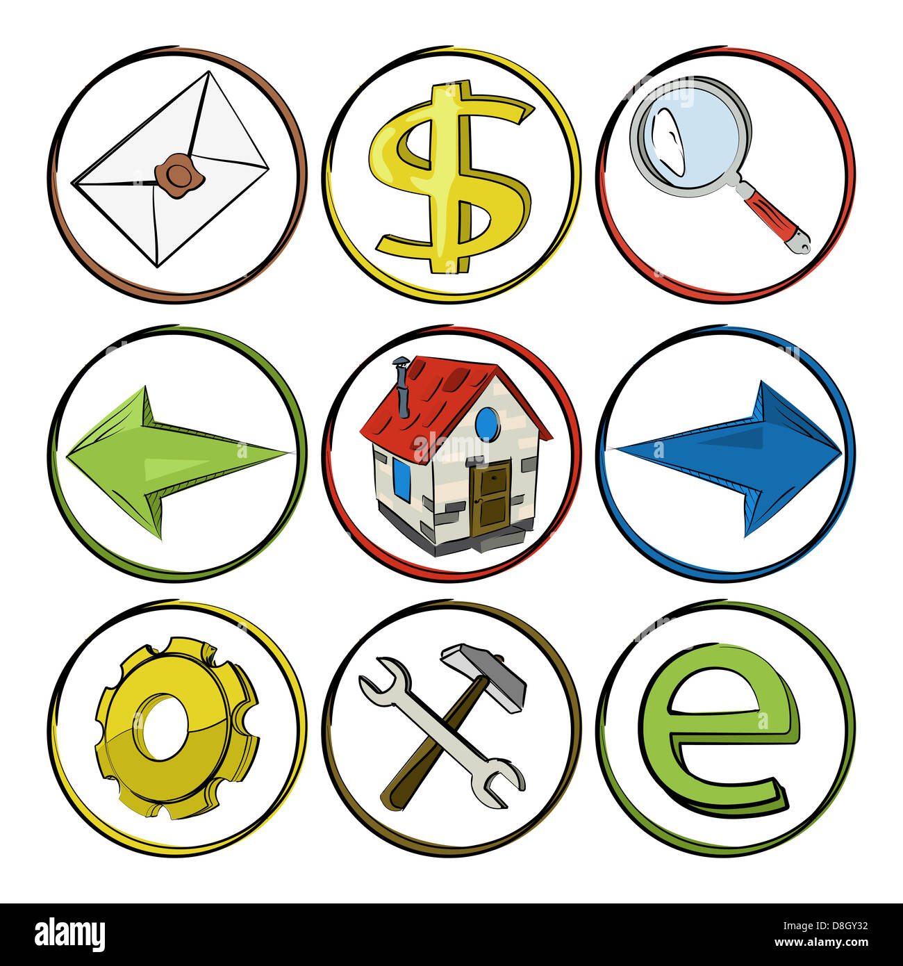 Web icons sketch Stock Photo - Alamy