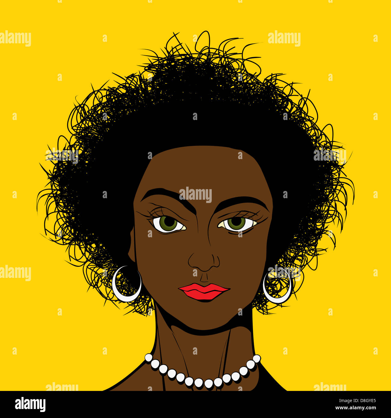 Pop Art style black girl Stock Photo