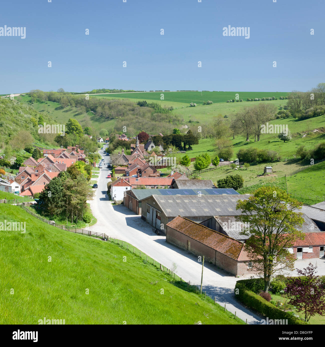 Thixendale a Yorkshire Wolds Village. Stock Photo