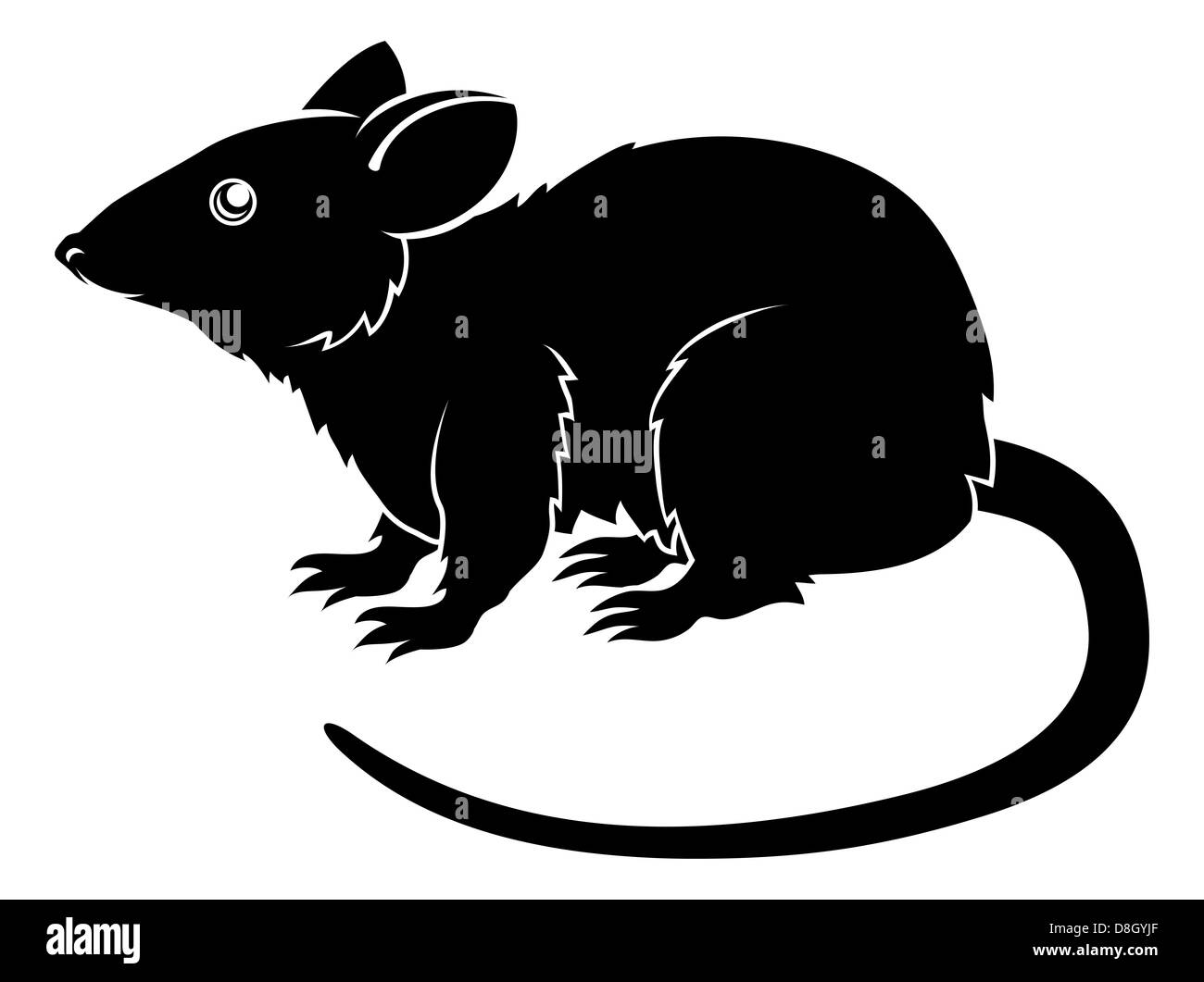 An illustration of a stylised rat perhaps a rat tattoo Stock Photo