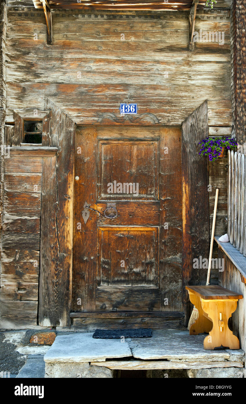 Traditional door, Swiss Stock Photo