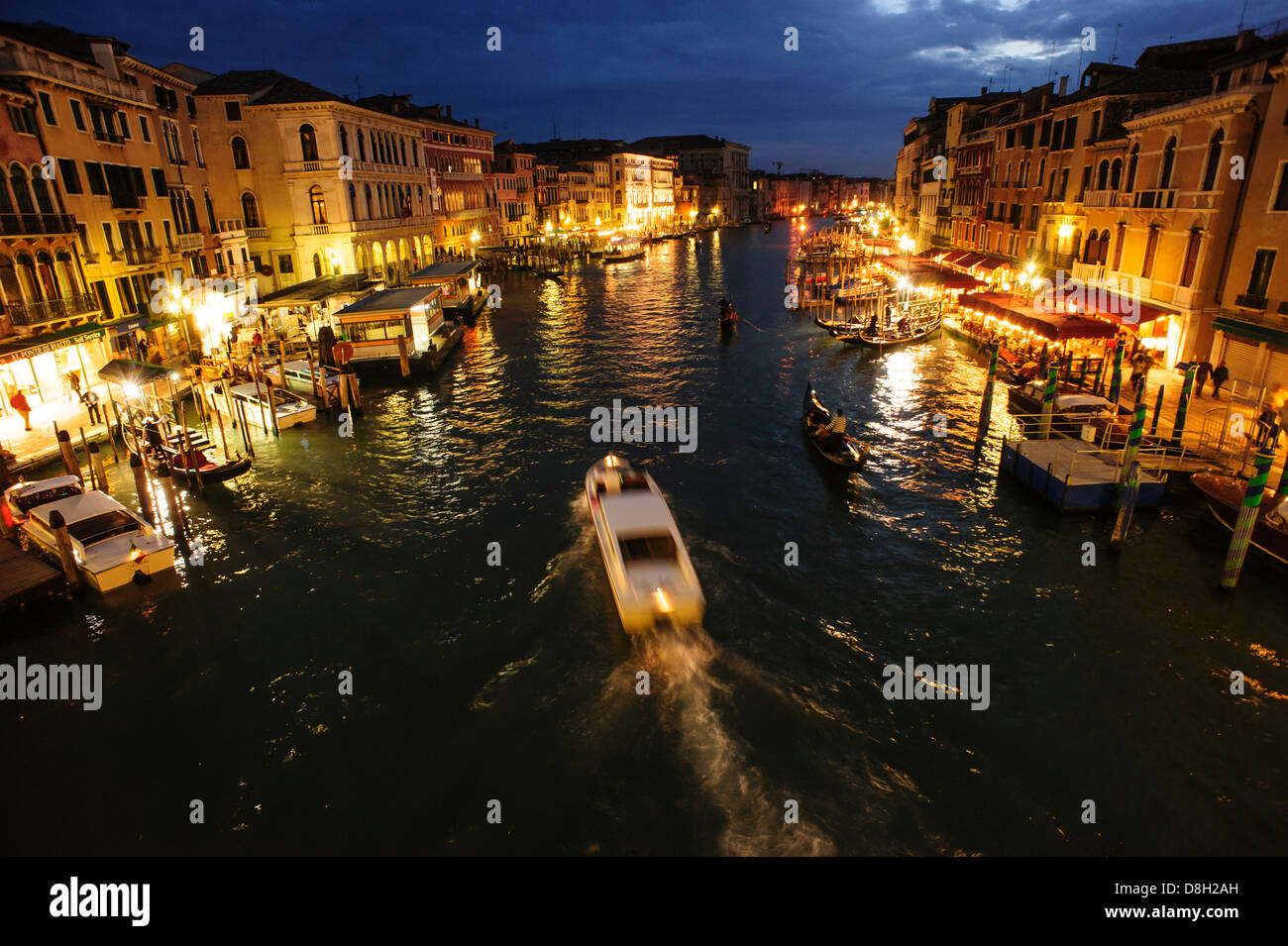 A view of the Grand Canal seen from Rialto bridge, Venice, Italy Stock ...