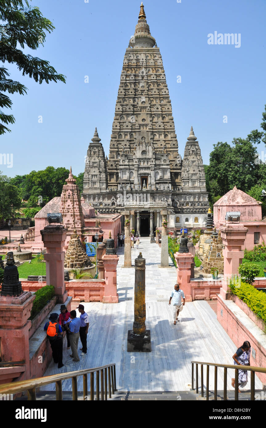 Mahabodhi Temple, Bodh Gaya, Gaya, Bihar, India Stock Photo
