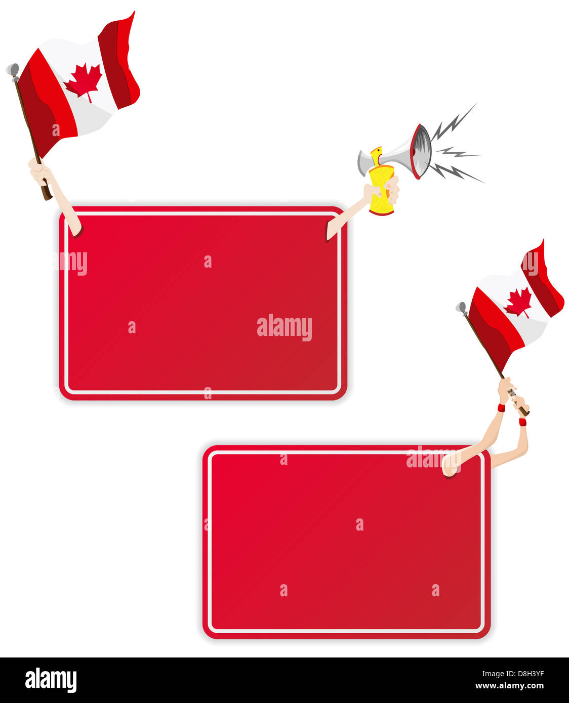 Vector Canadian Sport Message Frame with Flag. Set of Two Stock Photo