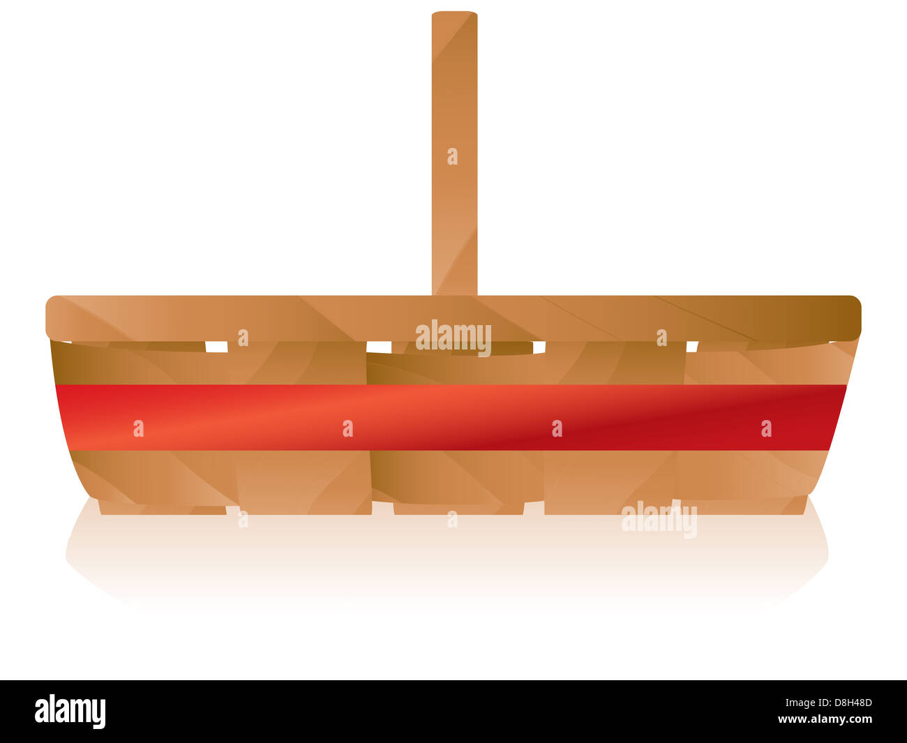 Vector - Brown Wicker Basket with Red Ribbon Stock Photo - Alamy