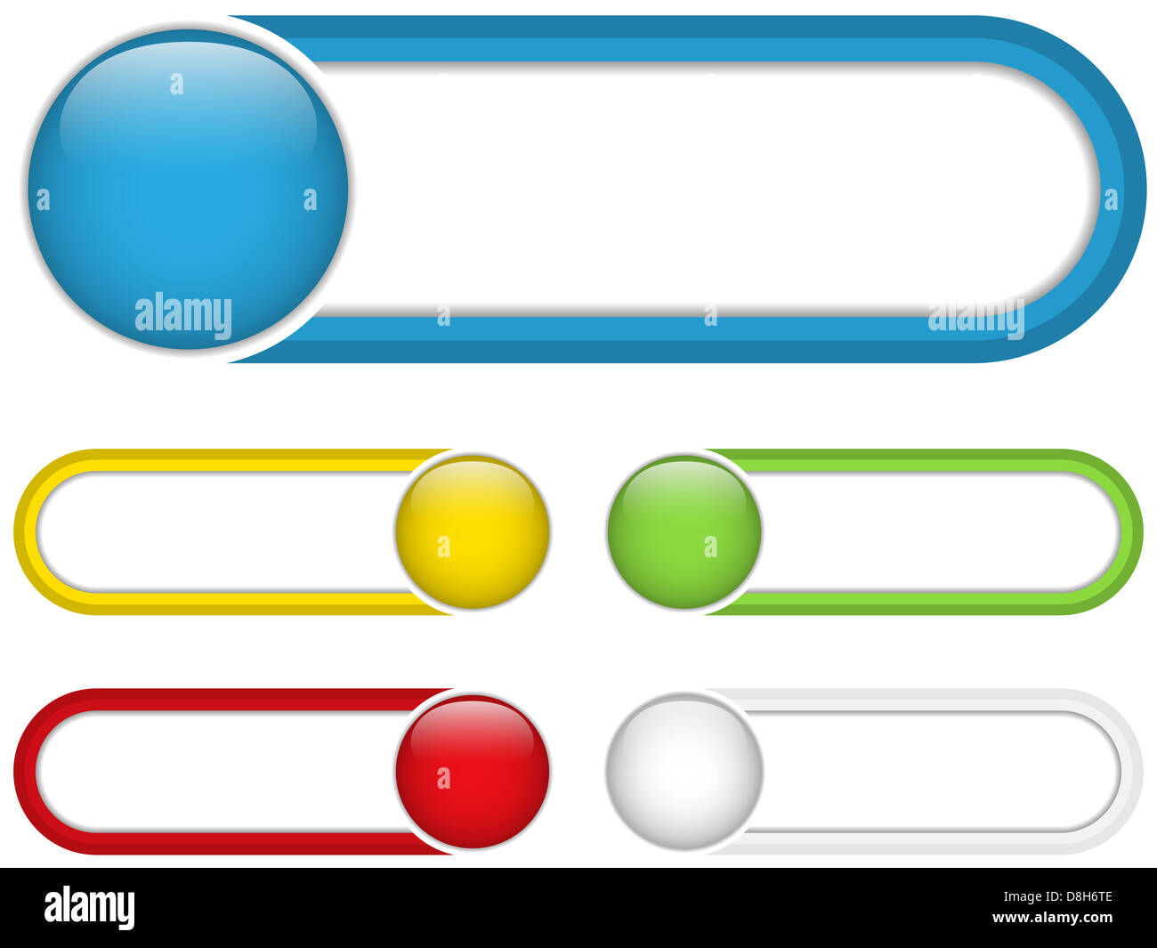 Glossy web buttons with colored bars. Editable Vector Illustration Stock Photo