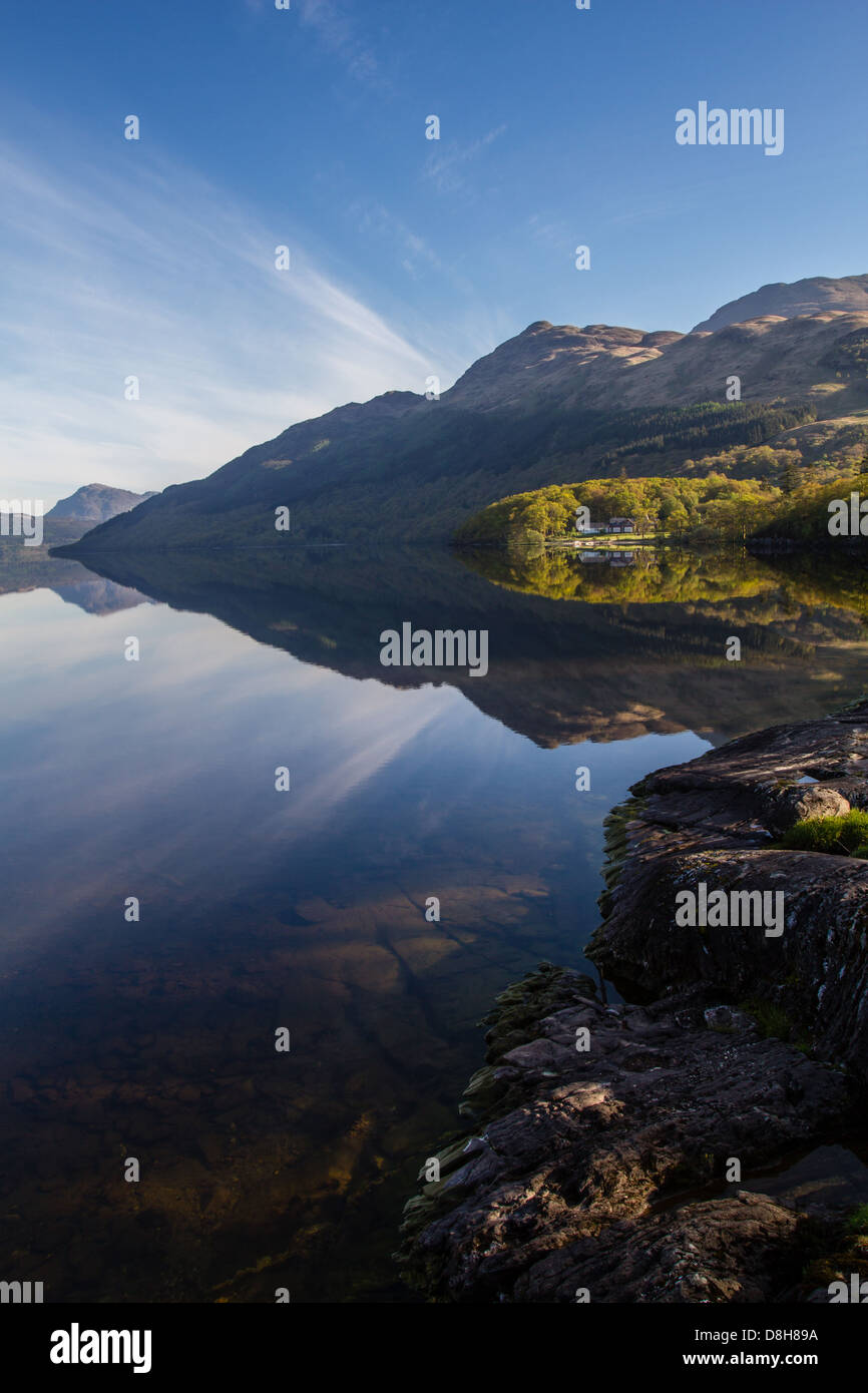 Stunning morning light at Loch Lomond & Ben Lomond Stock Photo