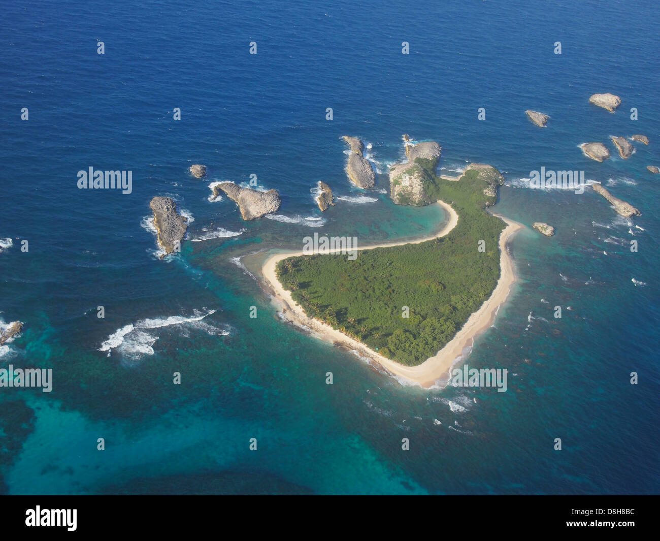 aerial view of tropical island Stock Photo