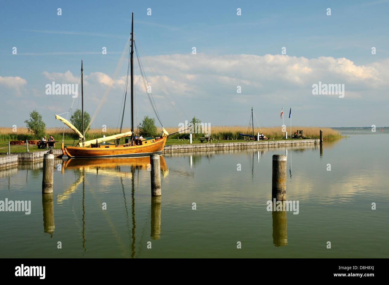 Sailboat in the harbor Stock Photo - Alamy