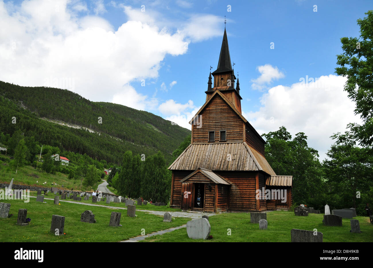 Stave Church Kaupanger Stock Photo