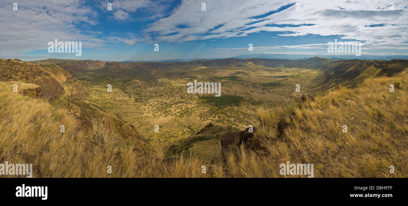 Silali caldera is the largest caldera volcano in the Northern Rift Valley. Stock Photo