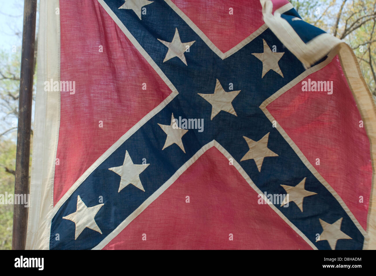 Handmade Confederate battle flag replica, Shiloh National Military Park, Tennessee. Digital photograph Stock Photo