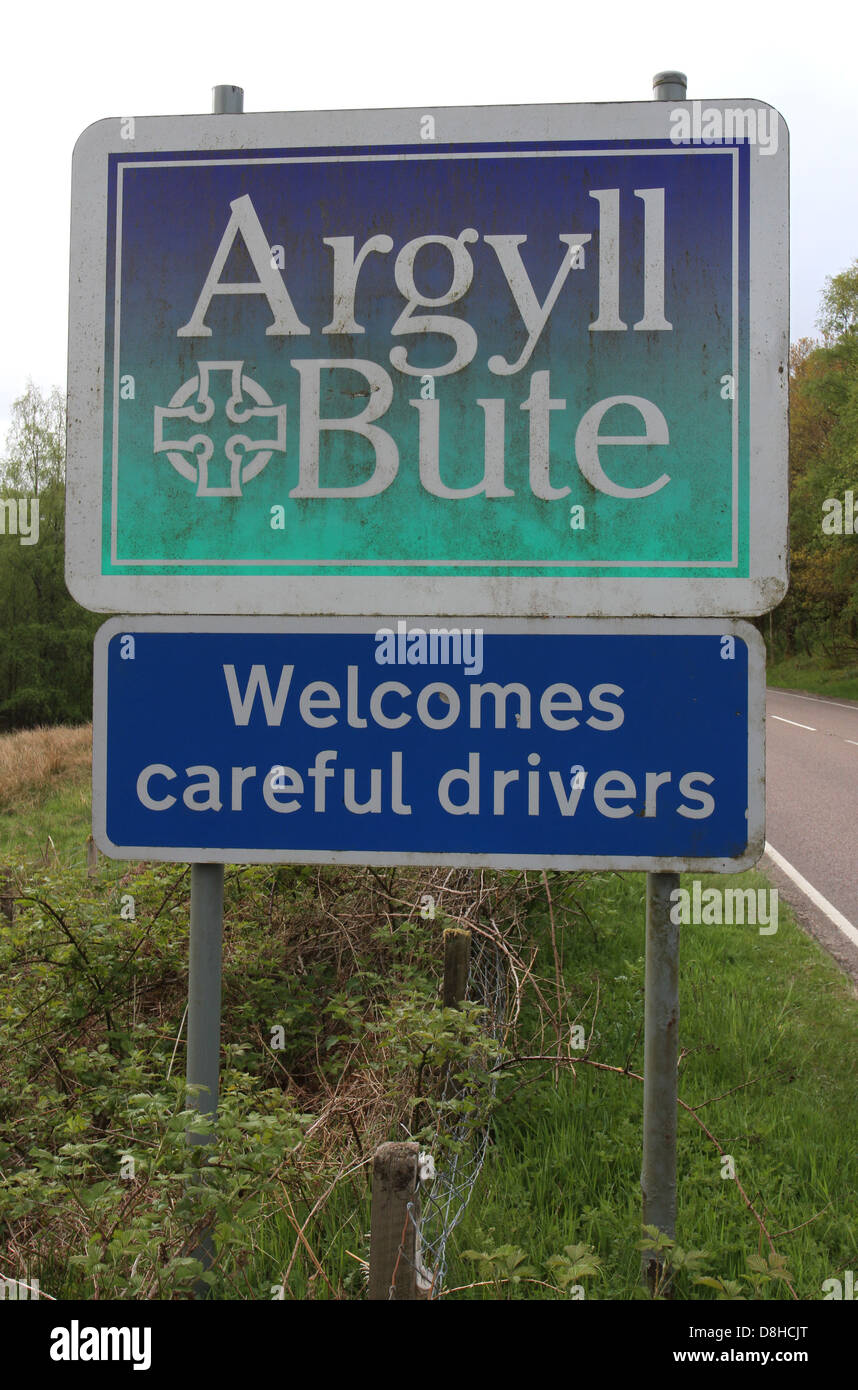 Argyll and Bute welcomes careful drivers Scotland May 2013 Stock Photo