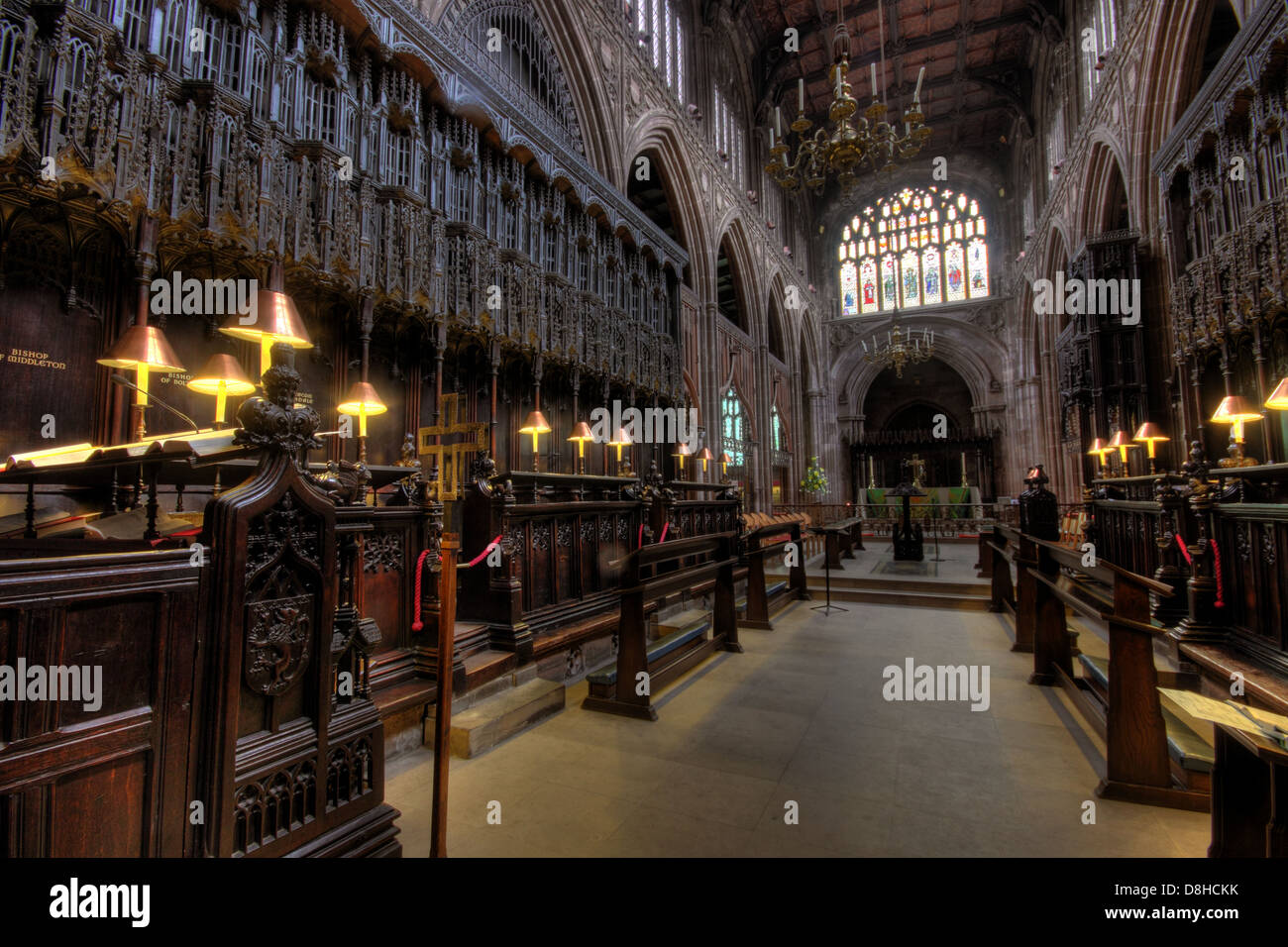 Manchester cathedral interior NW England UK Stock Photo