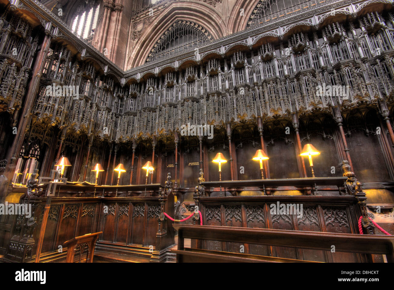 Detail of Manchester cathedral interior NW England UK Stock Photo