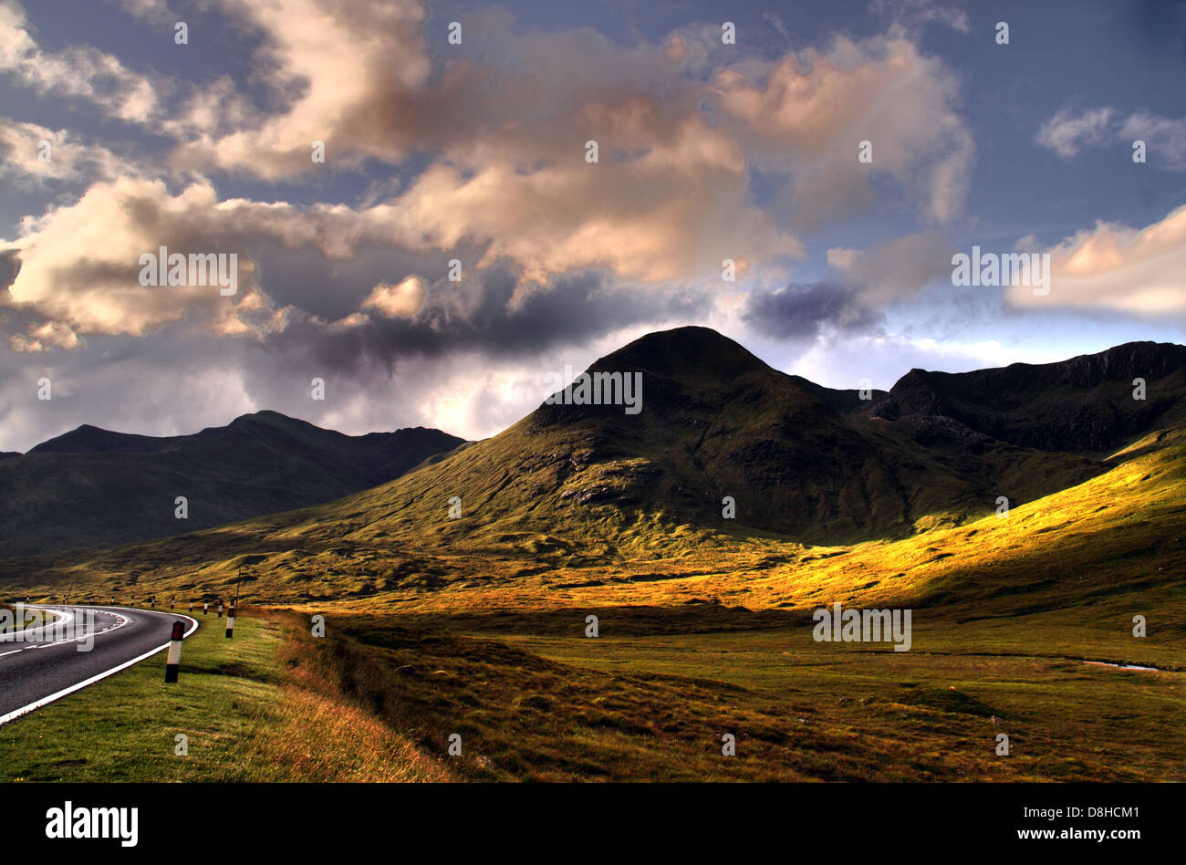 Landscape Cluanie Lodge Highlands of Scotland Stock Photo