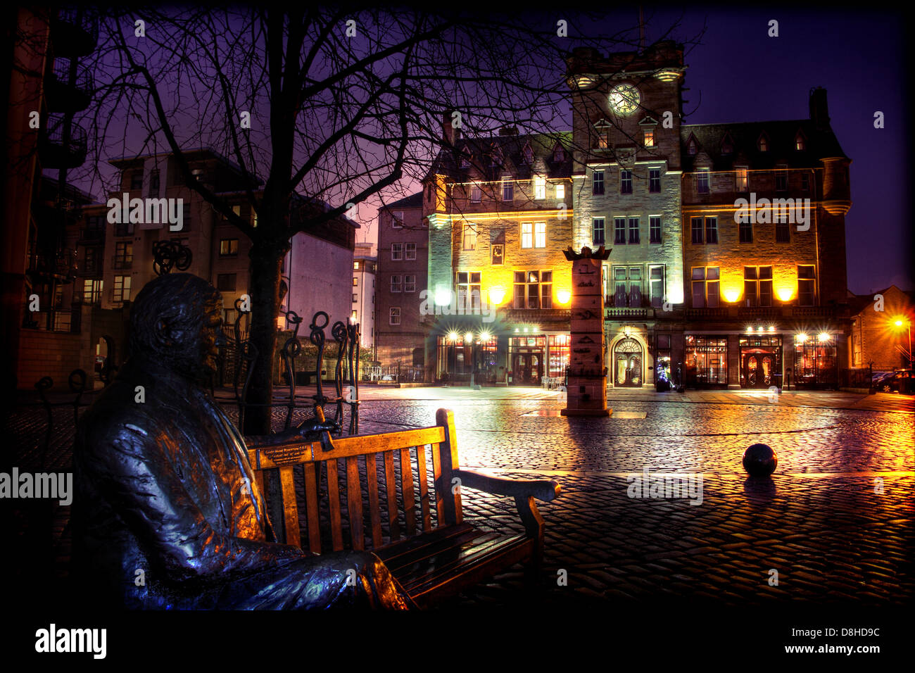 Leith shore waterfront at dusk , Edinburgh @HotpixUK Stock Photo