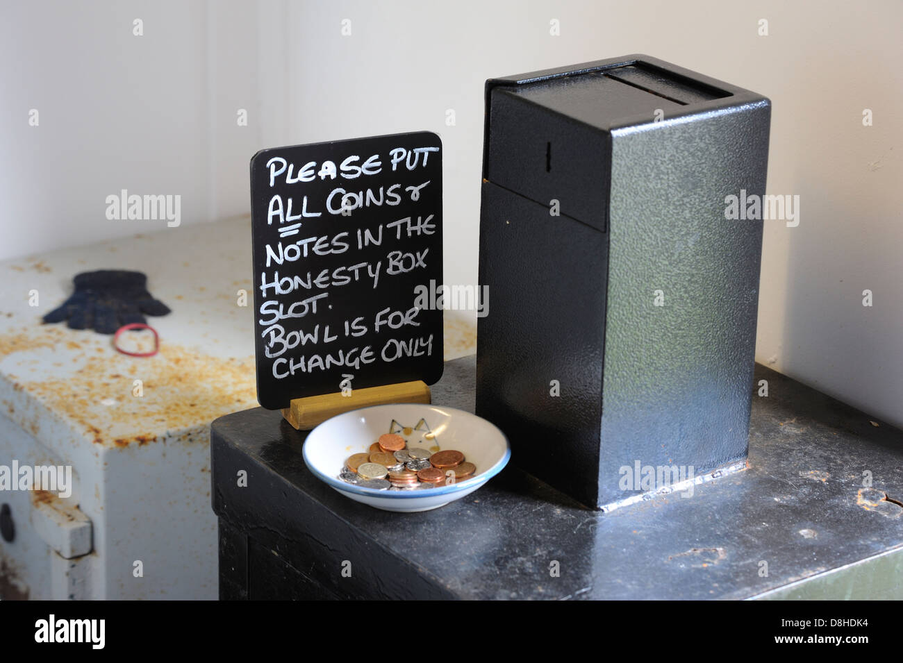 Part of the interior of the old post office honesty shop at Lochbuie on
