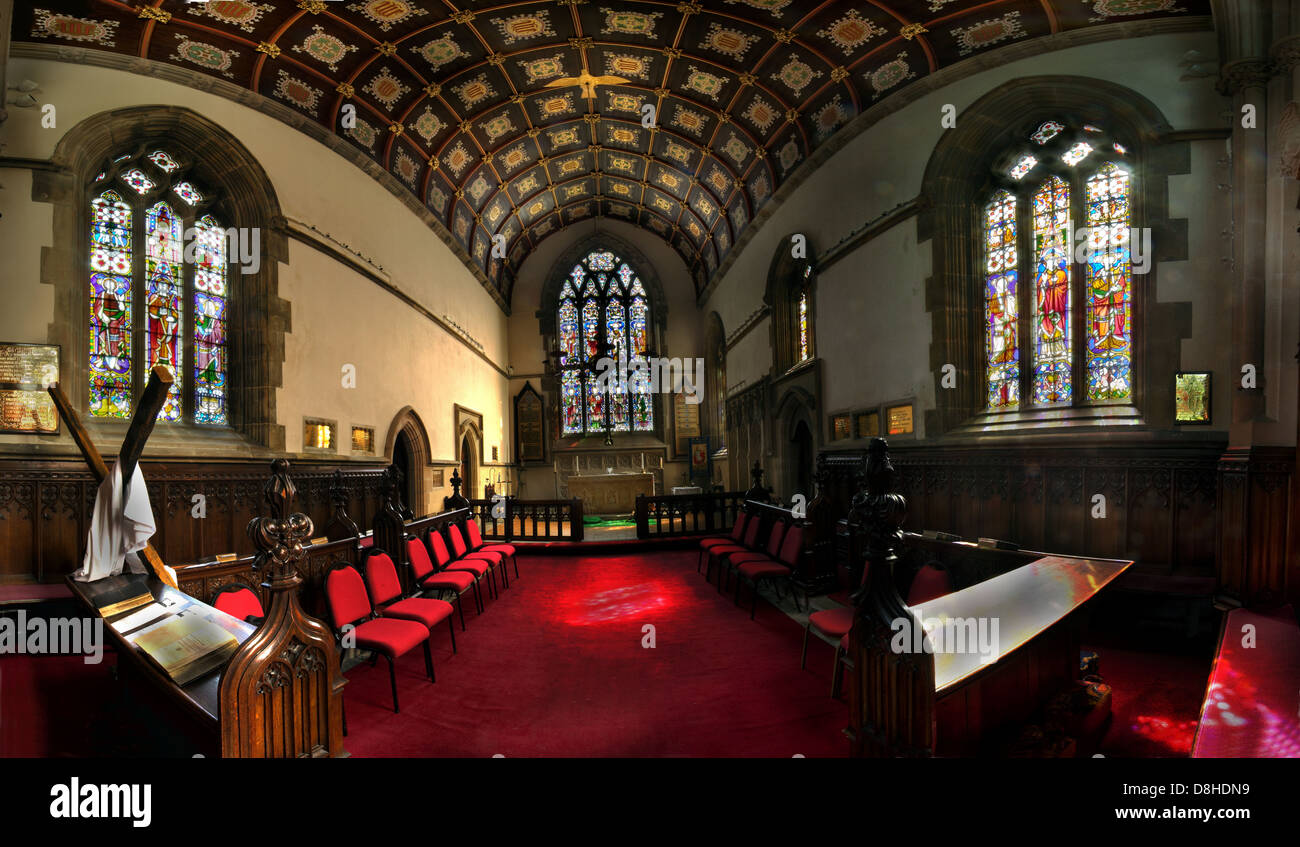 St Oswalds Church interior , Golborne Rd, Winwick, Warrington, Cheshire, England, UK, WA2 8SZ Stock Photo