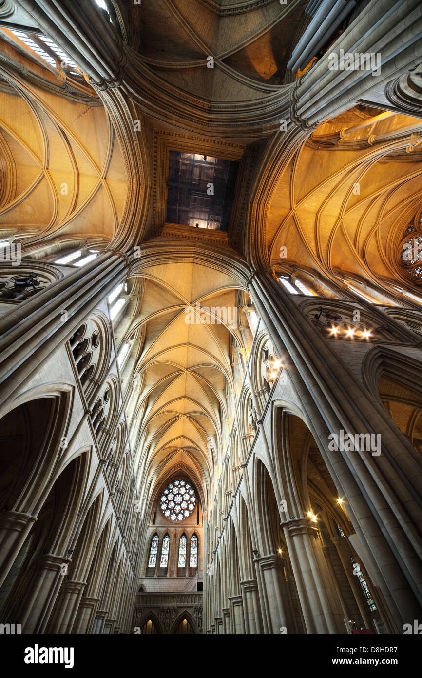 Truro Anglican Cathedral Interior Ceiling Cornwall looking up Stock Photo