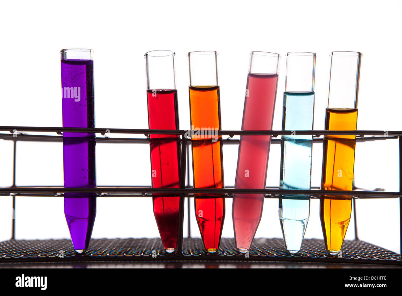 Laboratory equipment with some colored liquids Stock Photo Alamy