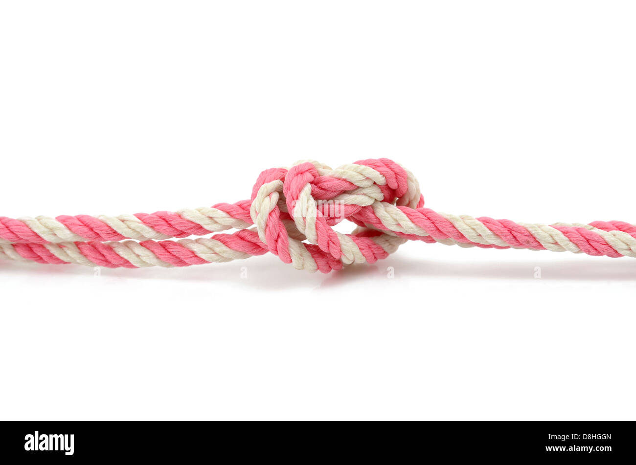 Closeup of a rope with a knot Stock Photo