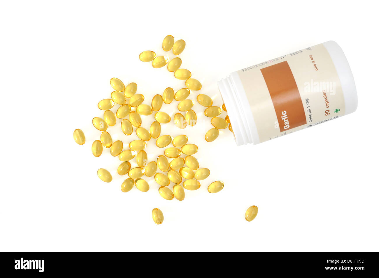 Garlic oil capsules Stock Photo Alamy