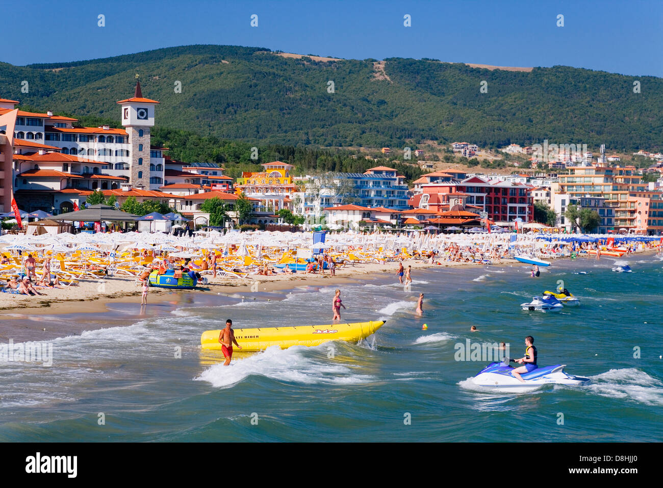 Europe, Bulgaria, Black Sea Coast, Slanchev Bryag, Sunny Beach Stock Photo