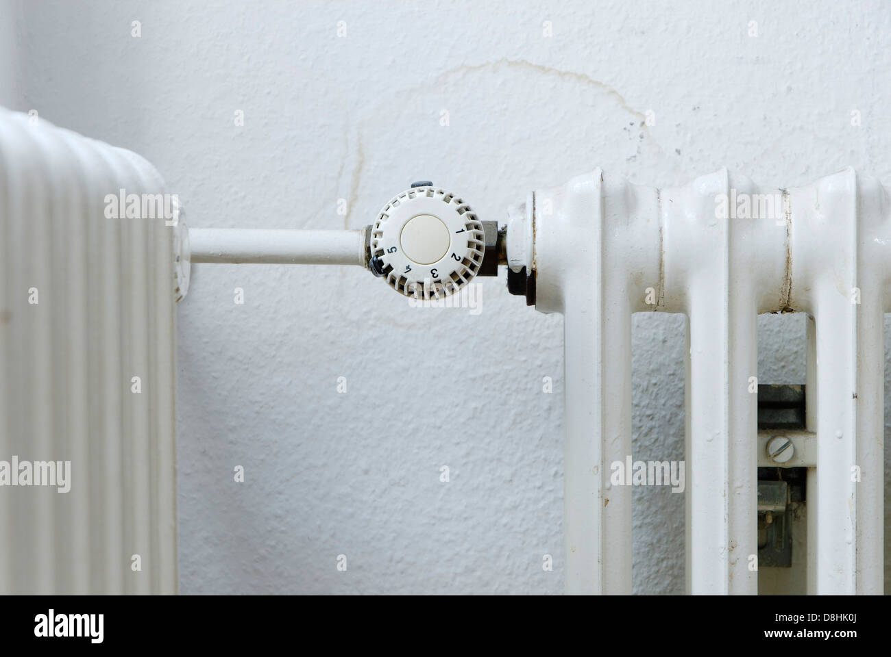 radiator with thermostatic control Stock Photo