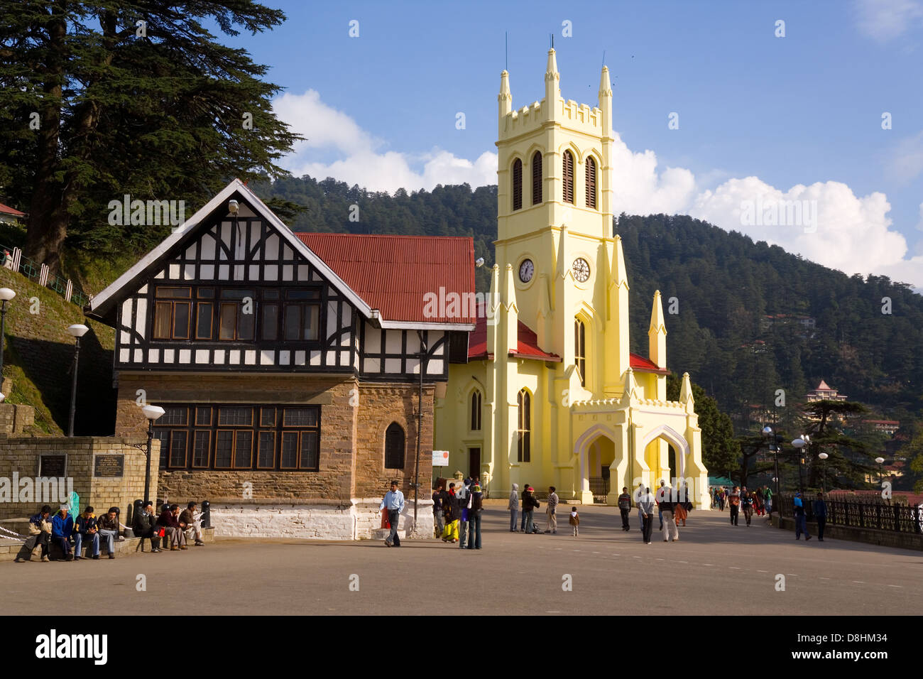 St Michael's Cathedral at Shimla, Shimla Hill Station, The Mall, Himachal Pradesh, India Stock Photo