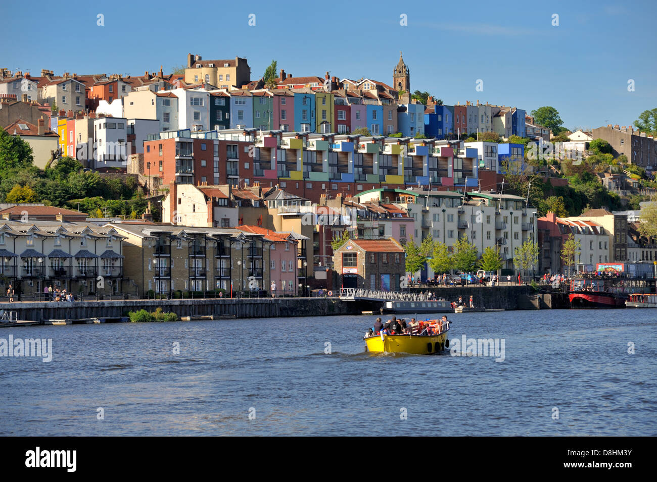 Bristol floating harbour with Hotwells and Clifton Wood houses behind