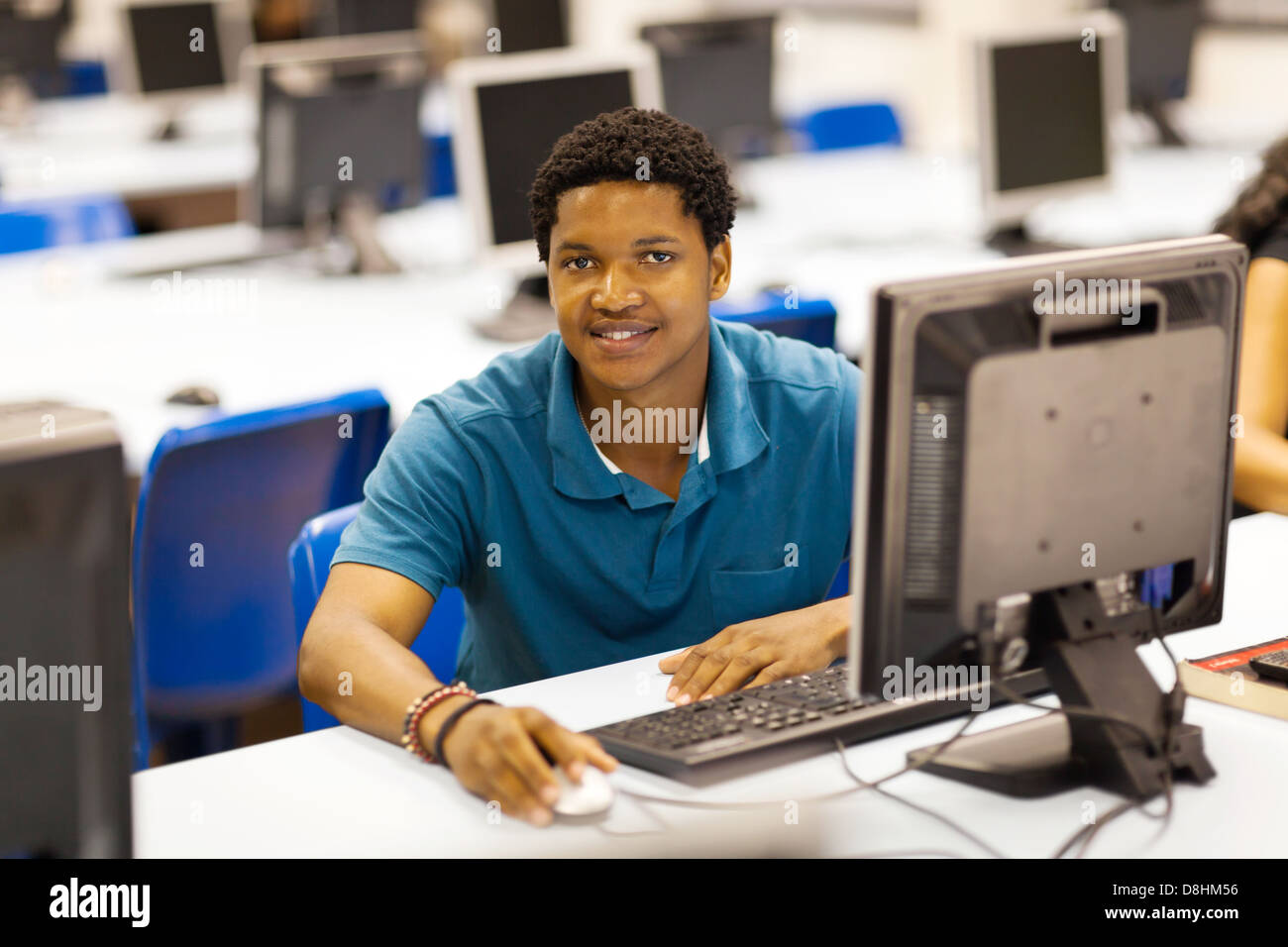 male african college student in computer room Stock Photo - Alamy