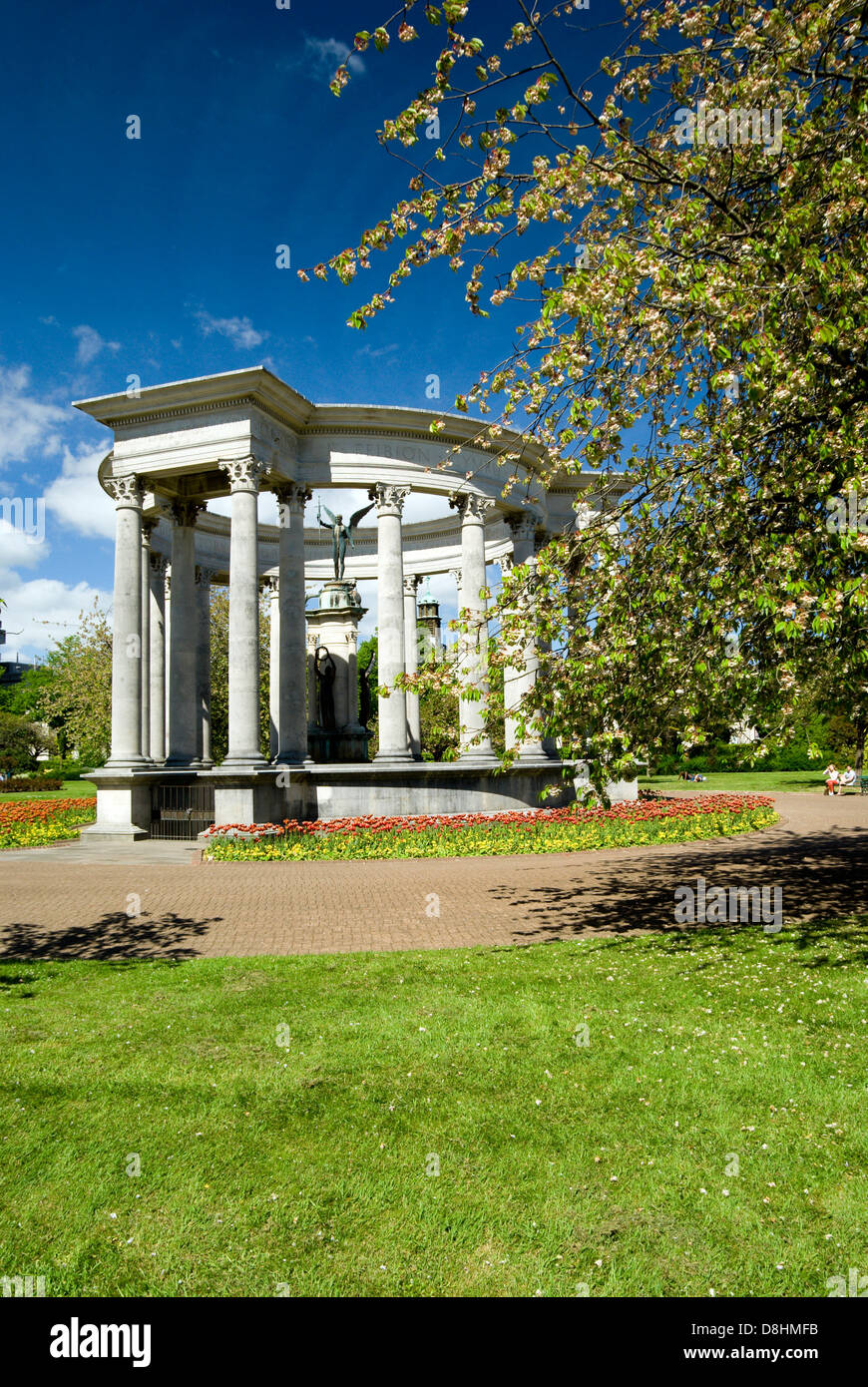 National War Memorial and tulips Alexandra Gardens, Cathays Park