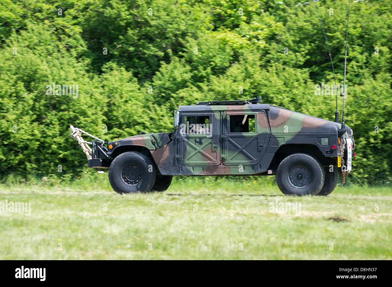 Humvee (High Mobility Multipurpose Wheeled Vehicle), British Army, displays at the 2013 Denmead Overlord, D-Day re-enactments. Stock Photo