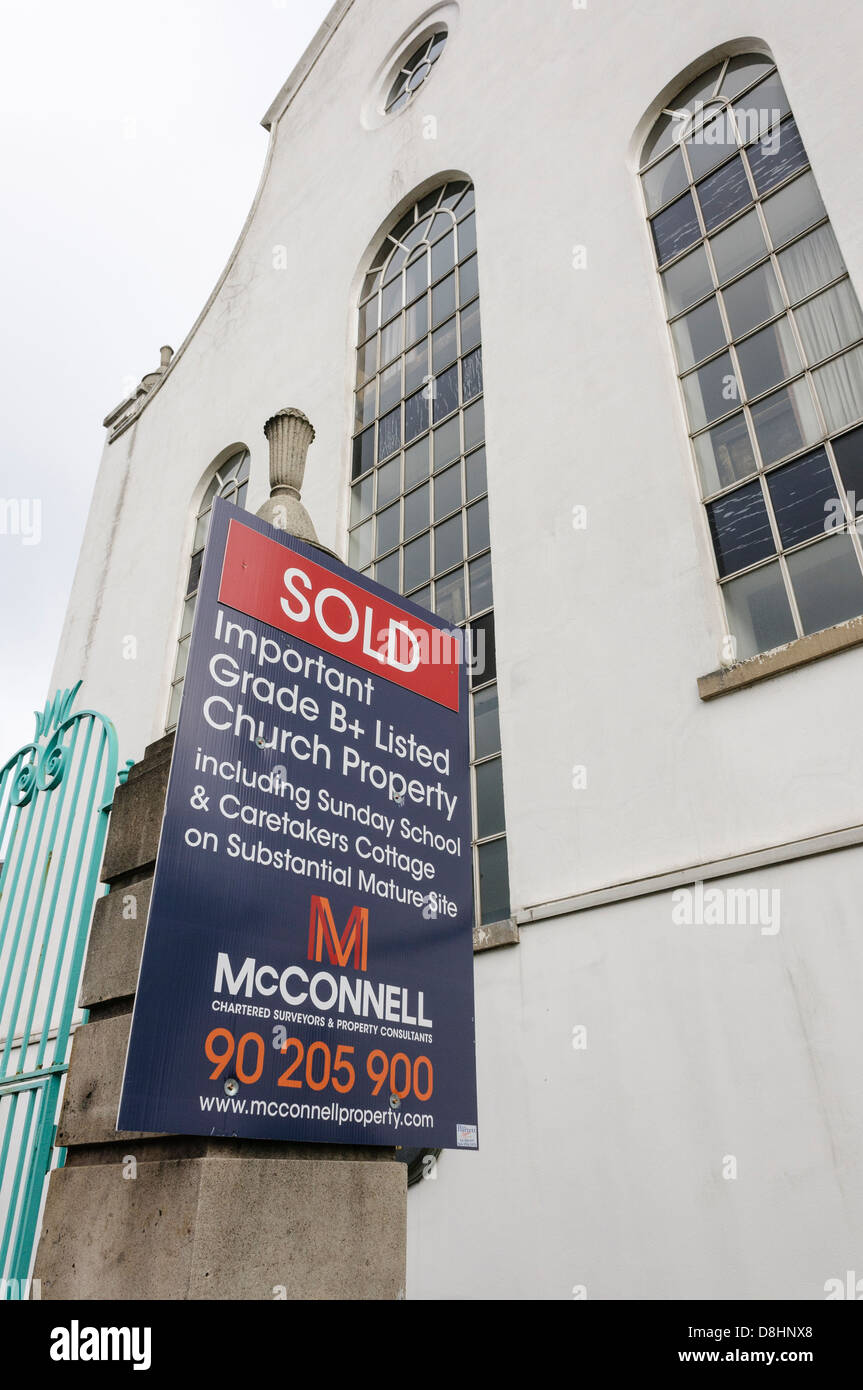 Sold sign on a church Stock Photo